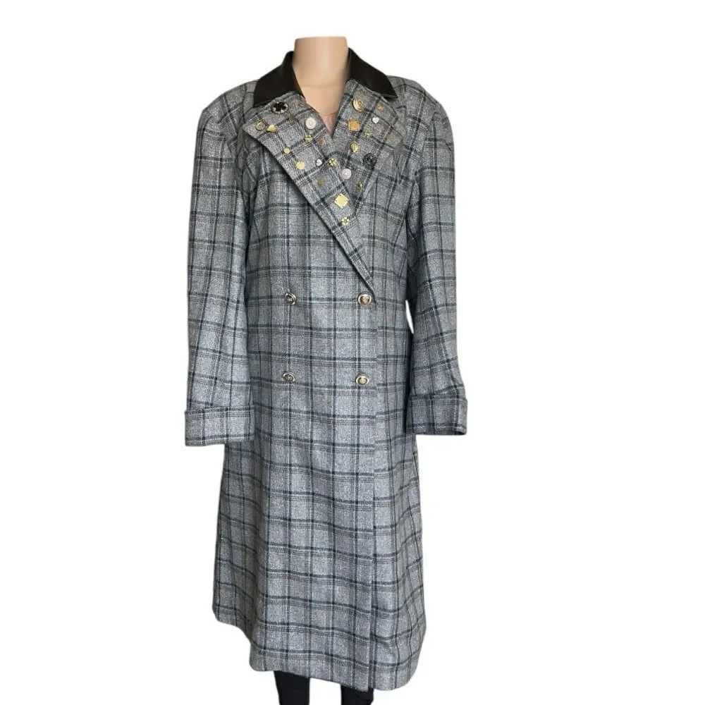 Free People Plaid Double-Breasted Coat
